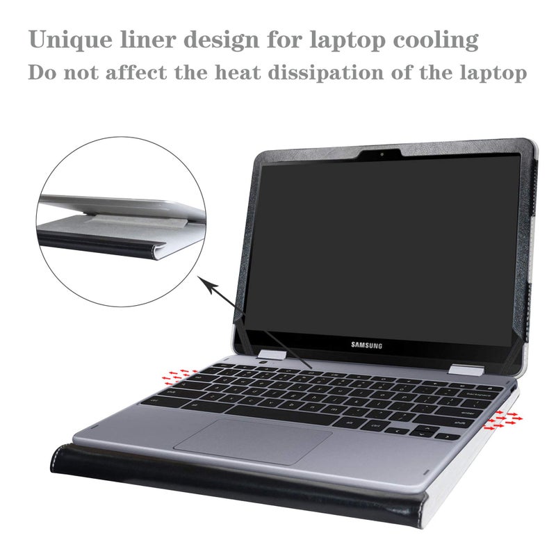Alapmk Protective Case for Samsung Galaxy Chromebook 2 360 12.4 XE520QEA/ Chromebook Plus V2 XE521QAB XE521QAB XE520QAB XE525QBB 12" [Not fit for Samsung XE510C24 XE510C25 XE513C24],Black - Image 4
